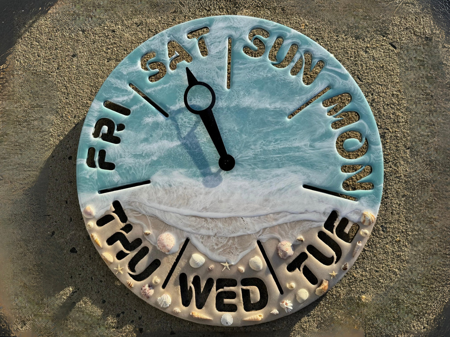 Day of the Week Clock Unique Weekly Wall Clock, Thoughtful Gift for Retirees, Boss, or Office Decor, Perfect for Home, Classroom, or Beach House