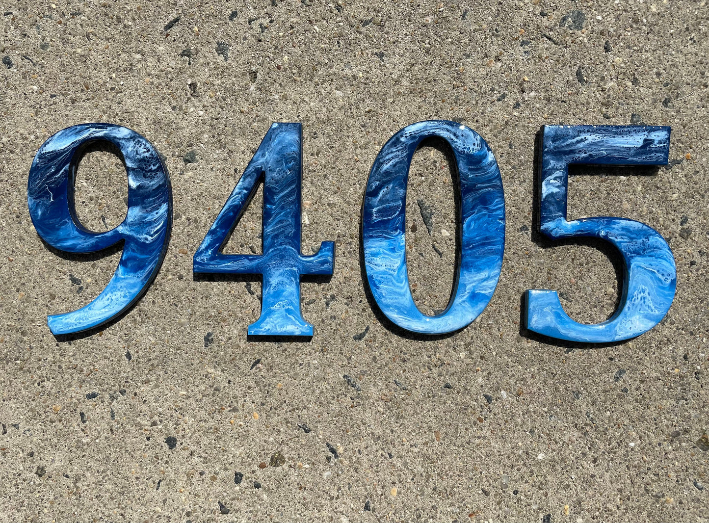 House Numbers, Coastal Decor, Nautical Decor, Beach Decor, Beach House Decor, Beach Wall Decor, Gift for Beach Lover, Ocean Resin, Mom Gift