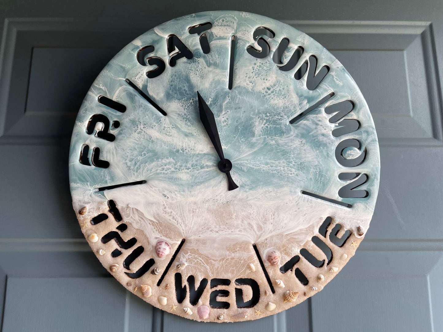 Day of the Week Clock Unique Weekly Wall Clock, Thoughtful Gift for Retirees, Boss, or Office Decor, Perfect for Home, Classroom, or Beach House