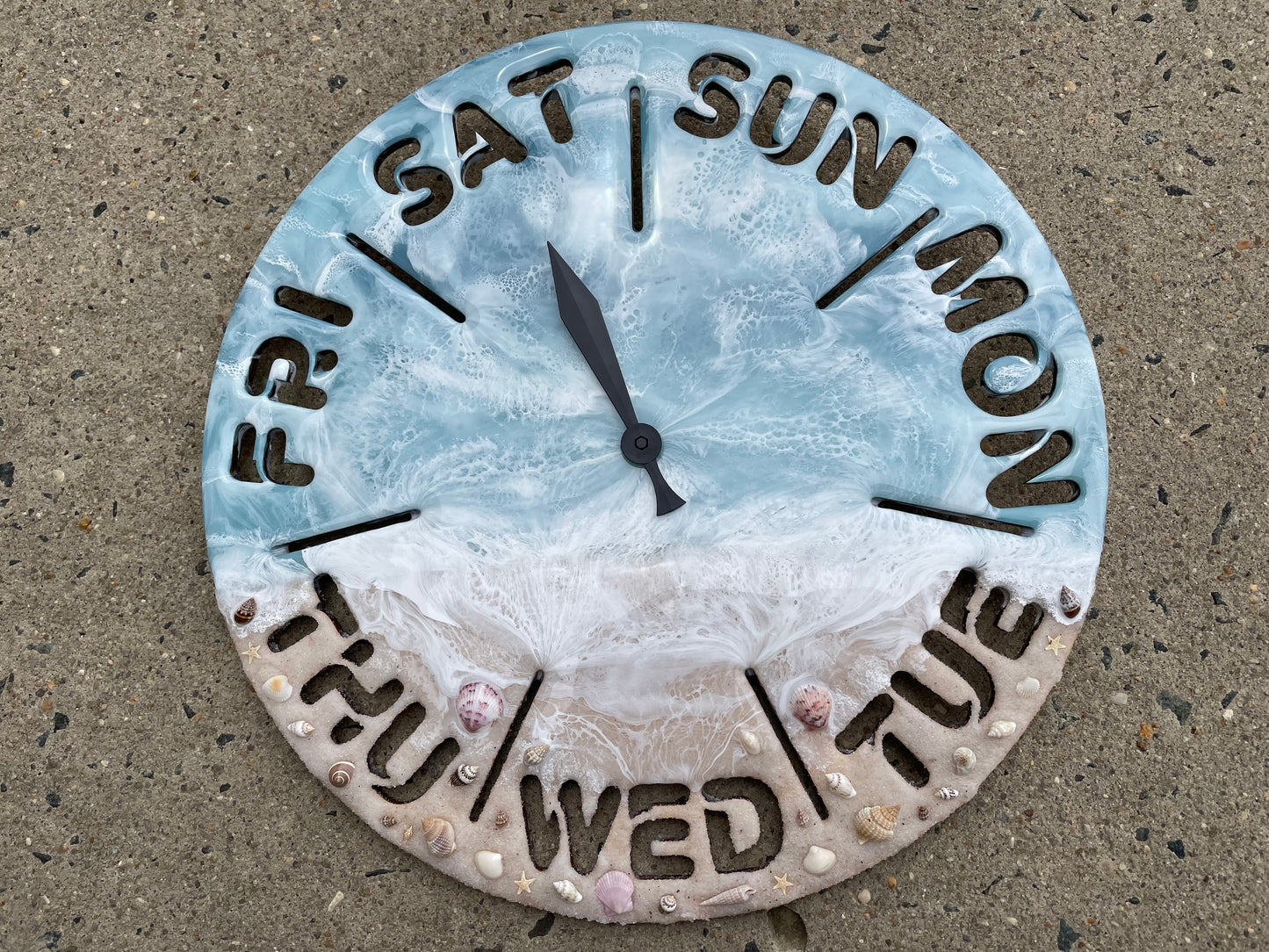 Day of the Week Clock Unique Weekly Wall Clock, Thoughtful Gift for Retirees, Boss, or Office Decor, Perfect for Home, Classroom, or Beach House