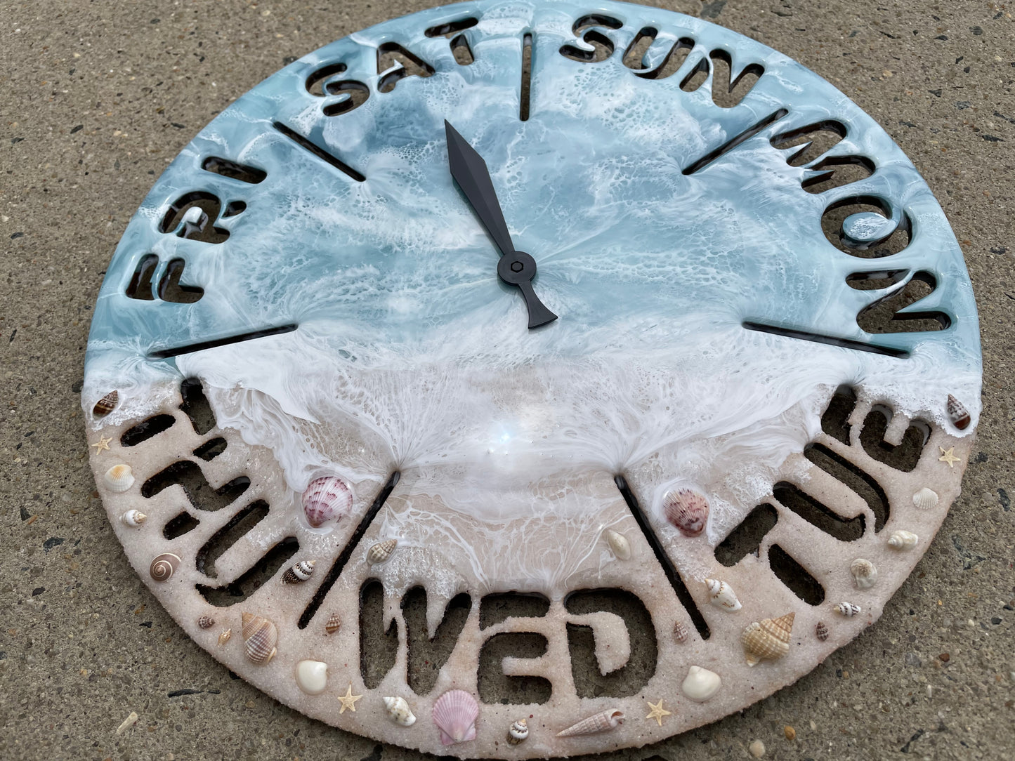 Day of the Week Clock Unique Weekly Wall Clock, Thoughtful Gift for Retirees, Boss, or Office Decor, Perfect for Home, Classroom, or Beach House