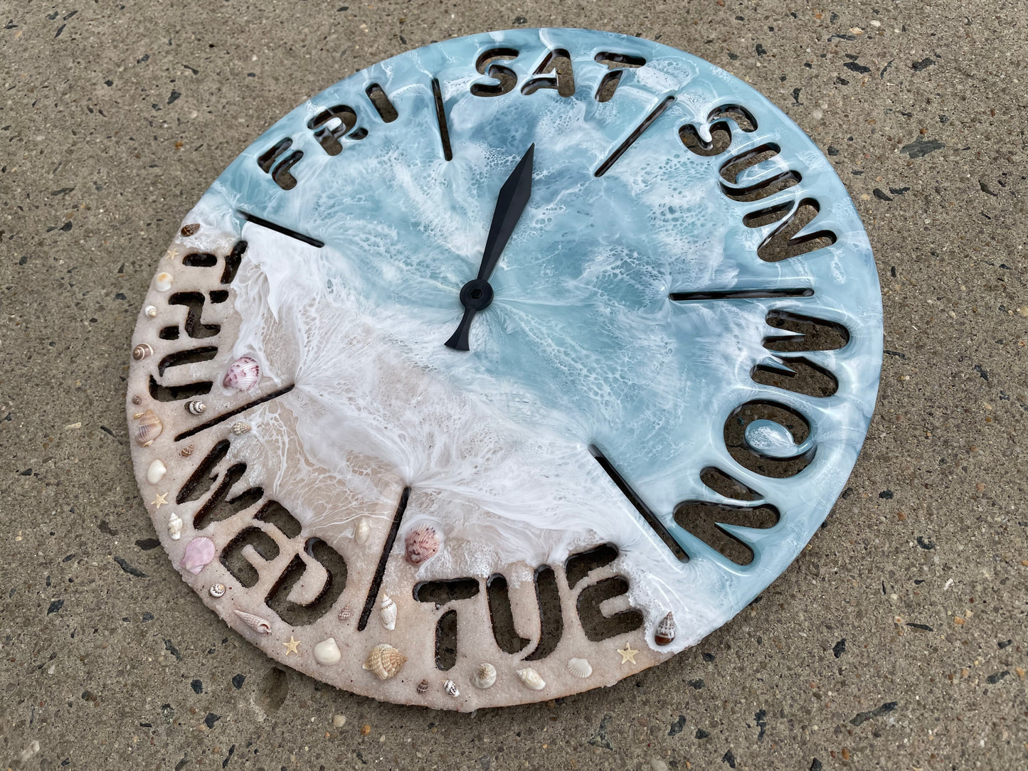 Day of the Week Clock Unique Weekly Wall Clock, Thoughtful Gift for Retirees, Boss, or Office Decor, Perfect for Home, Classroom, or Beach House