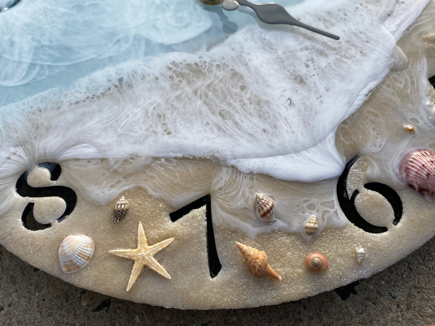 The Original Frank & Charlie Beach Clock With Shells, Coastal Boho Chic Nautical Shore Decor Home House Gift Retired Ocean Lover Mom New Jersey