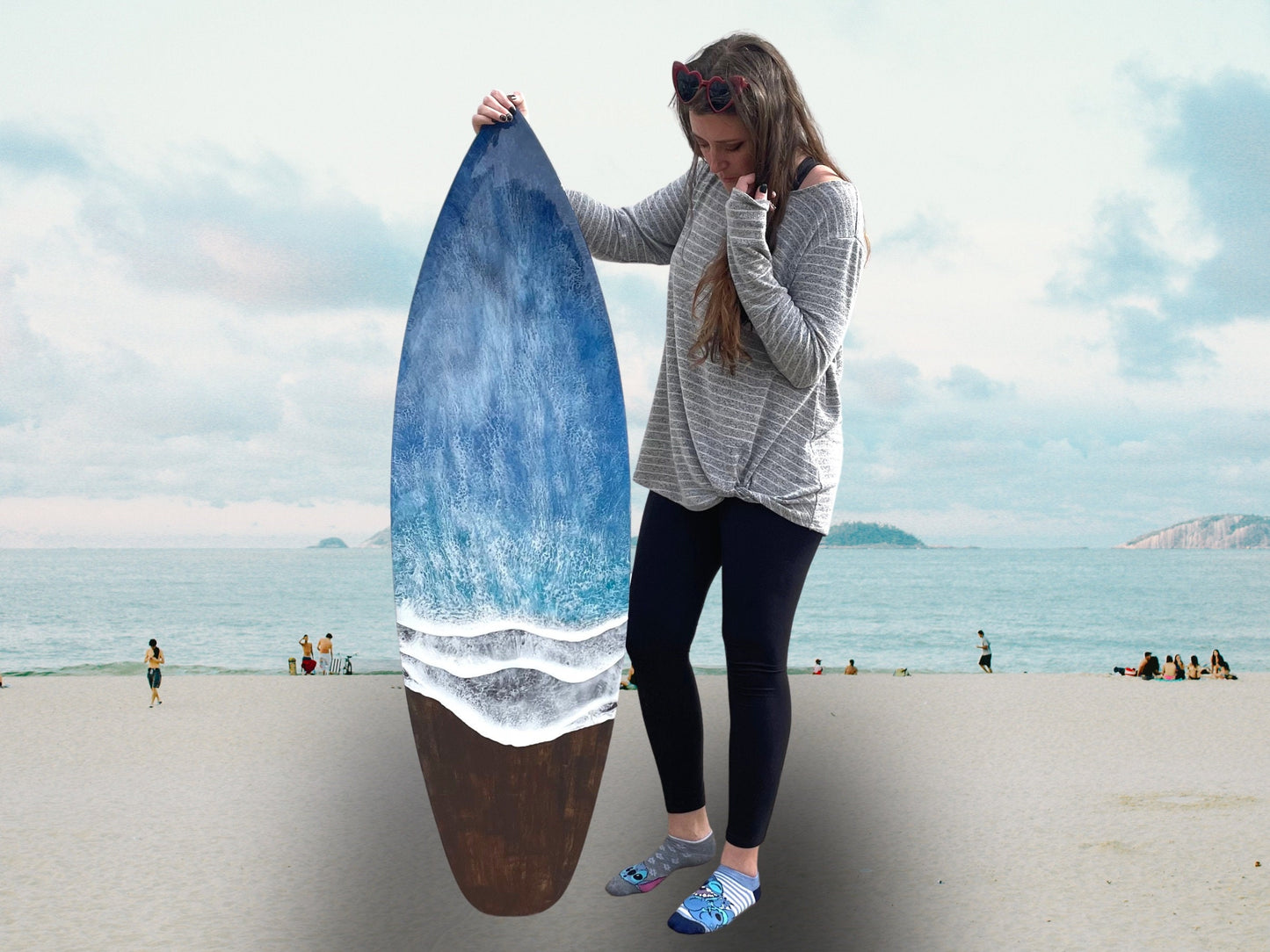 Surfboard Wall Art Handmade Custom Personalized Epoxy Resin Beach Decor for Coastal Homes, Personalized Gift Idea, Available in Any Size