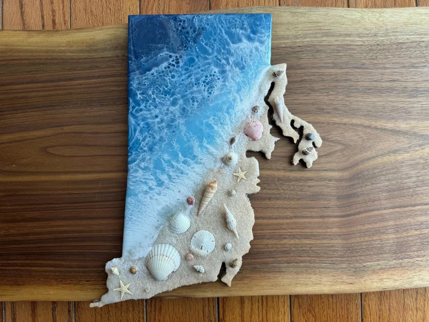 State Beach Wall Art 48 Inch Ocean Themed Decor , Housewarming Realtor Moving Gift for Family, Best Friend Mom Personalized Puerto Rico